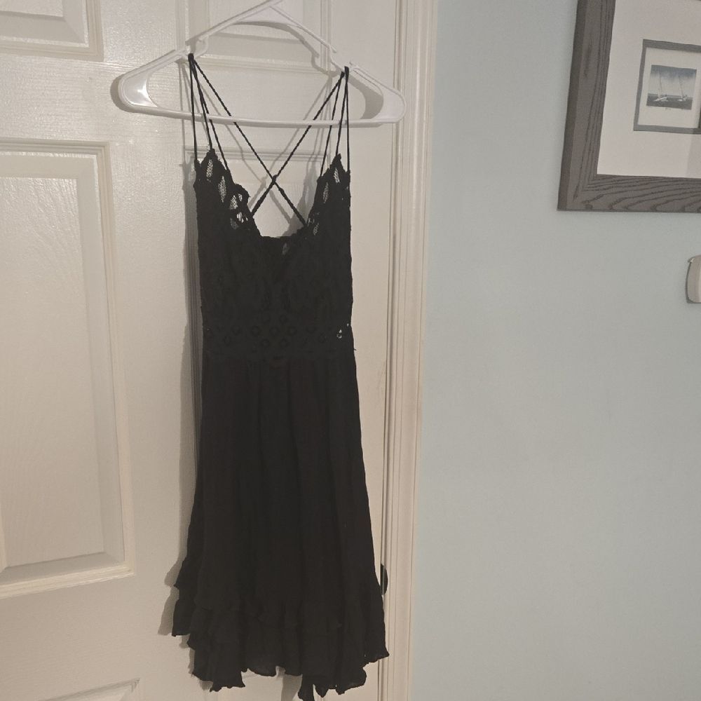 Free People Black Babydoll Mini Dress
